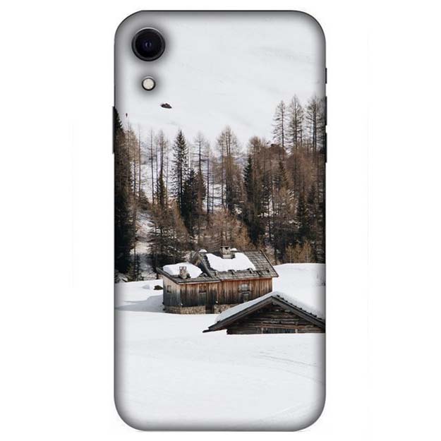 Wooden Cabin in Snow iPhone XR Back Cover